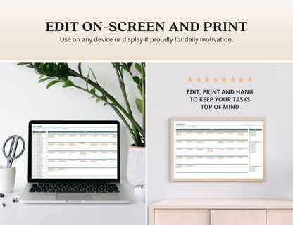 2026 Monthly Digital Calendar Template Excel Daily Planner for Events and Tasks