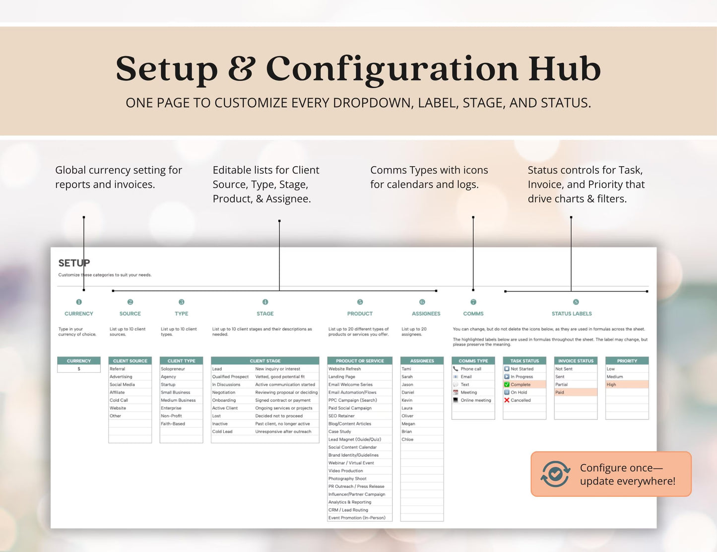 Client Tracker Excel Small Business CRM Google Sheets Client Tracker