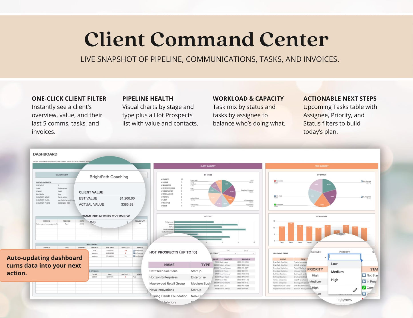 Client Tracker Excel Small Business CRM Google Sheets Client Tracker