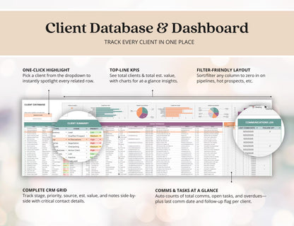 Client Tracker Excel Small Business CRM Google Sheets Client Tracker