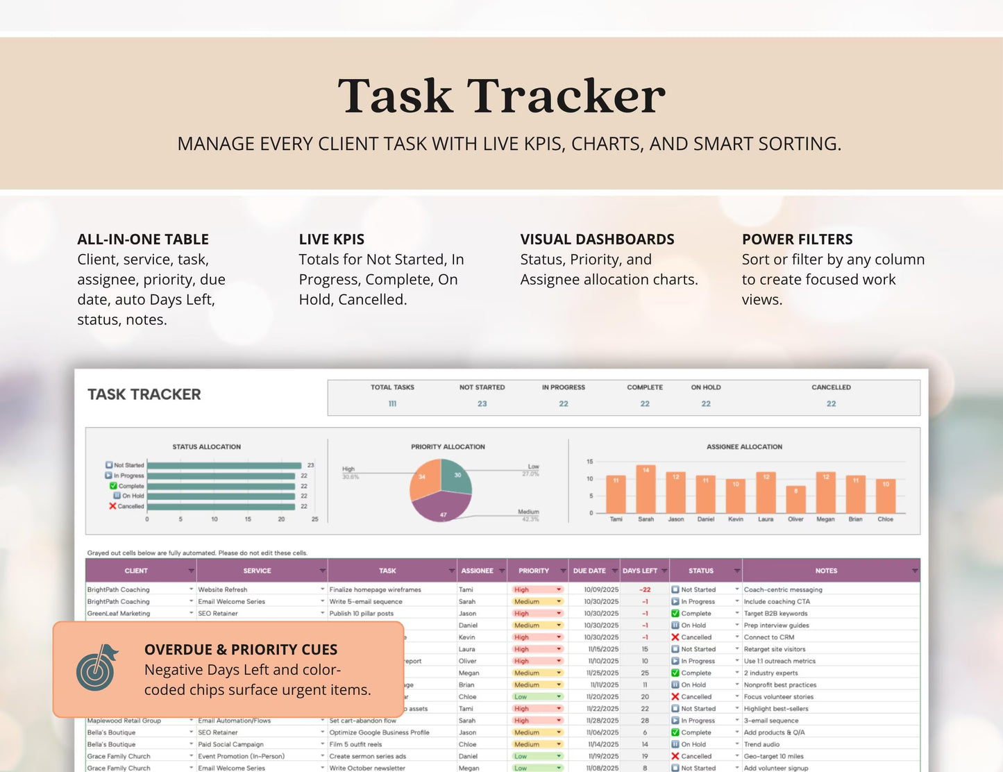 Client Tracker Excel Small Business CRM Google Sheets Client Tracker
