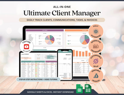 Client Tracker Excel Small Business CRM Google Sheets Client Tracker
